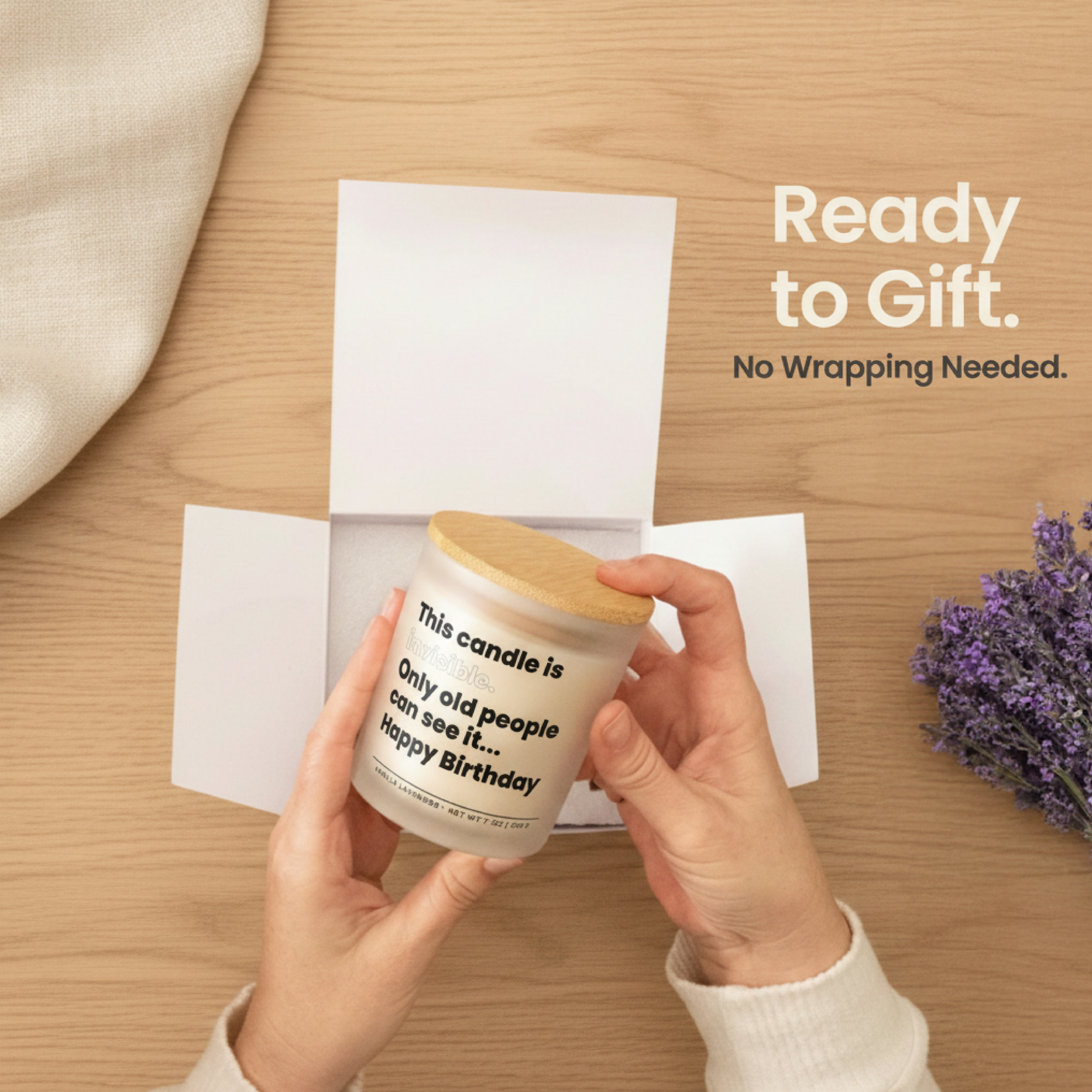 This Candle Is Invisible Gift Set | Funny Milestone Birthday Gift for Her