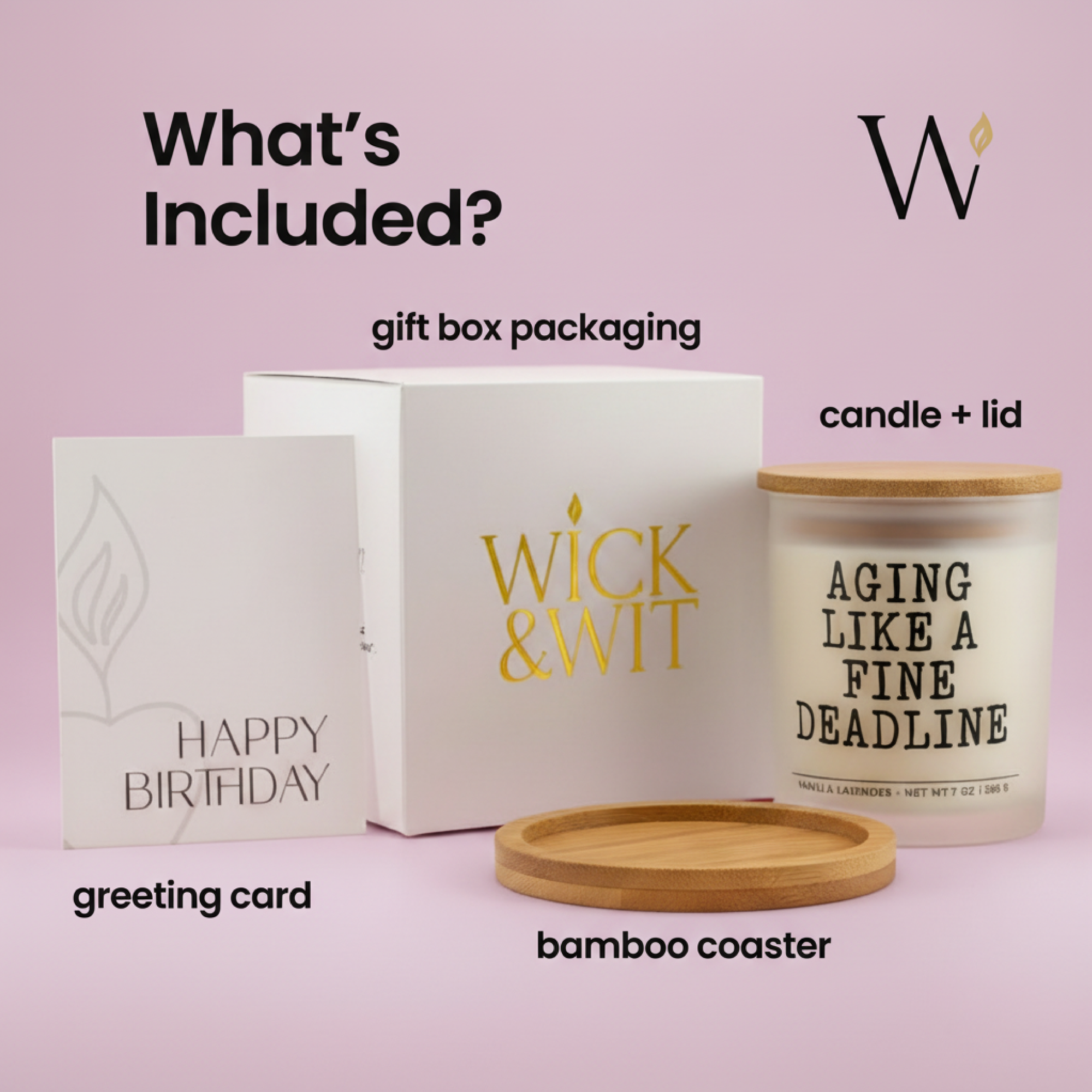 Aging Like a Fine Deadline Gift Set | Funny Birthday Candle for Her