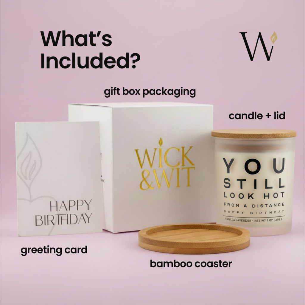 You Still Look Hot From a Distance Gift Set | Funny Birthday Candle for Her