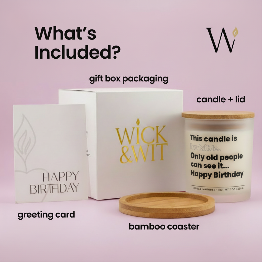 This Candle Is Invisible Gift Set | Funny Milestone Birthday Gift for Her