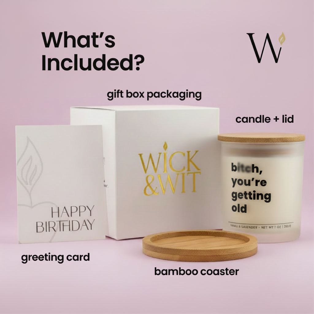 Bitch You Are Getting Old Gift Set | Bold Funny Birthday Candle