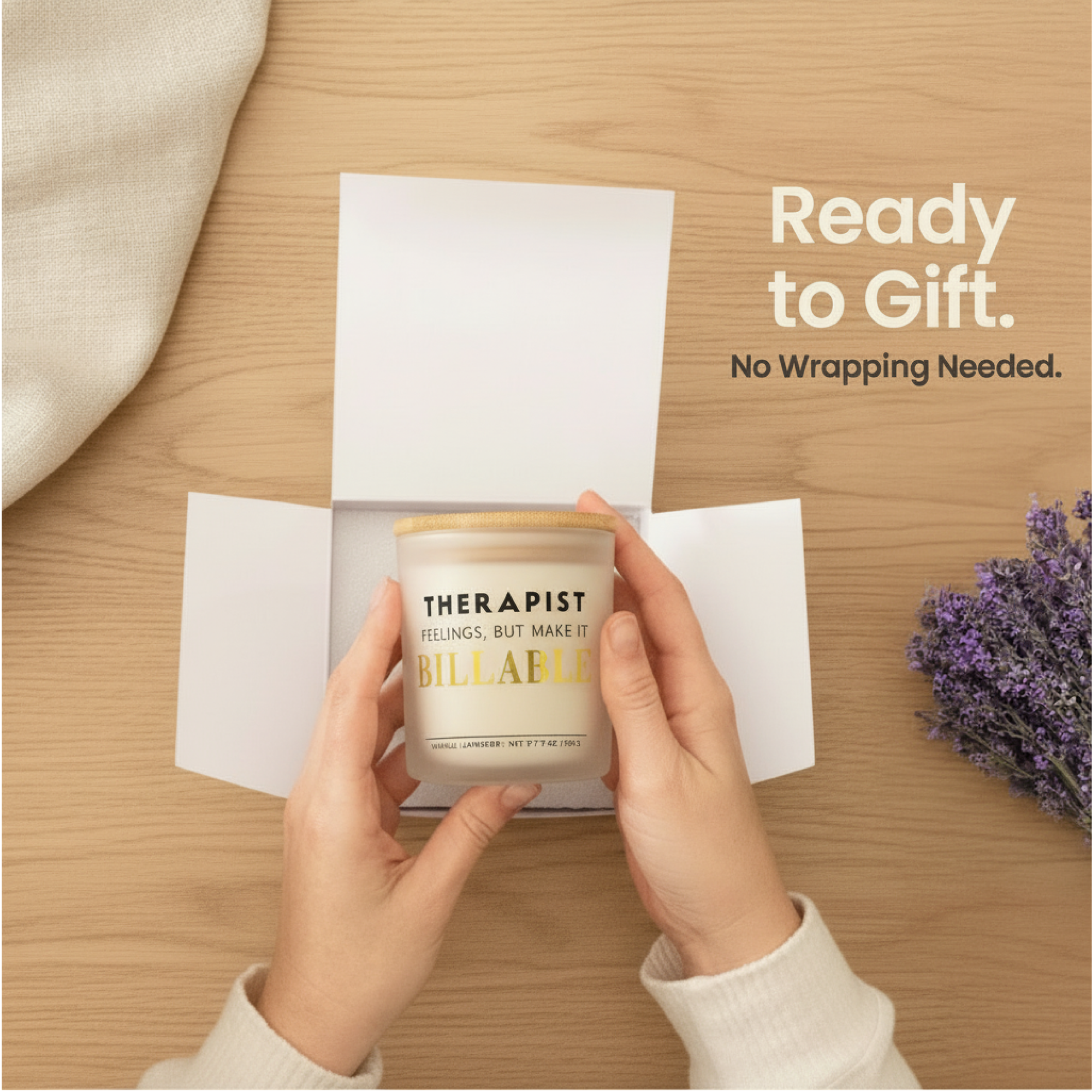Therapist: Feelings, But Make It Billable Gift Set | Therapist Appreciation Candle
