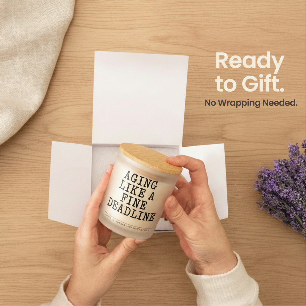 Aging Like a Fine Deadline Gift Set | Funny Birthday Candle for Her