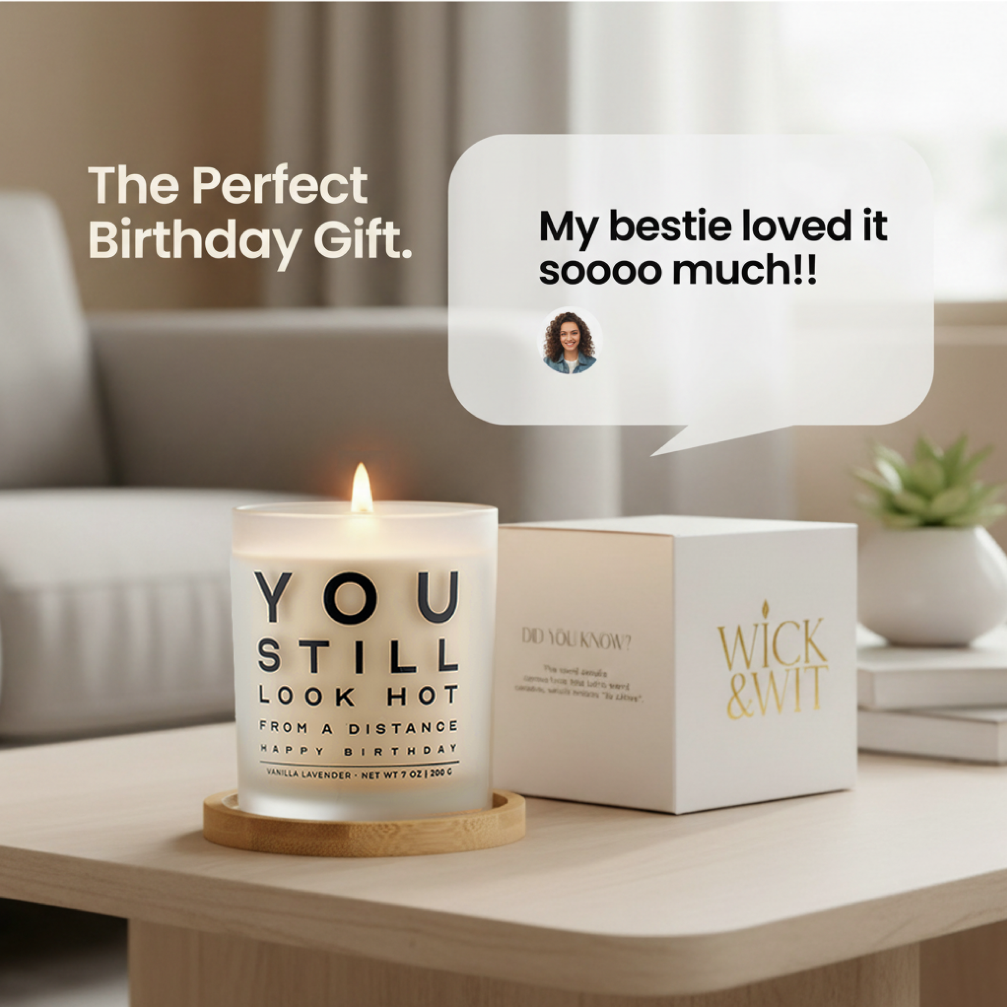 You Still Look Hot From a Distance Gift Set | Funny Birthday Candle for Her