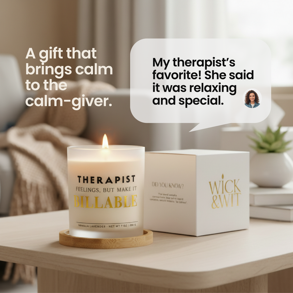 Therapist: Feelings, But Make It Billable Gift Set | Therapist Appreciation Candle