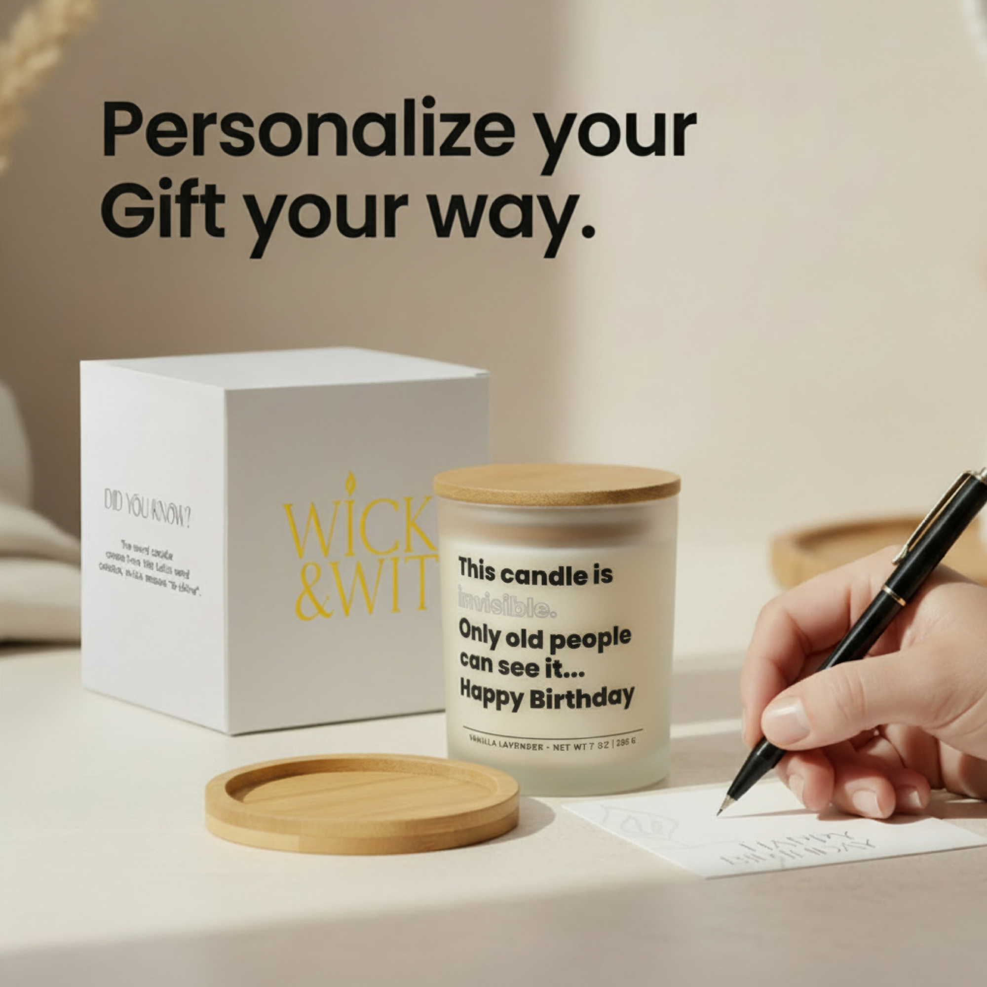 This Candle Is Invisible Gift Set | Funny Milestone Birthday Gift for Her