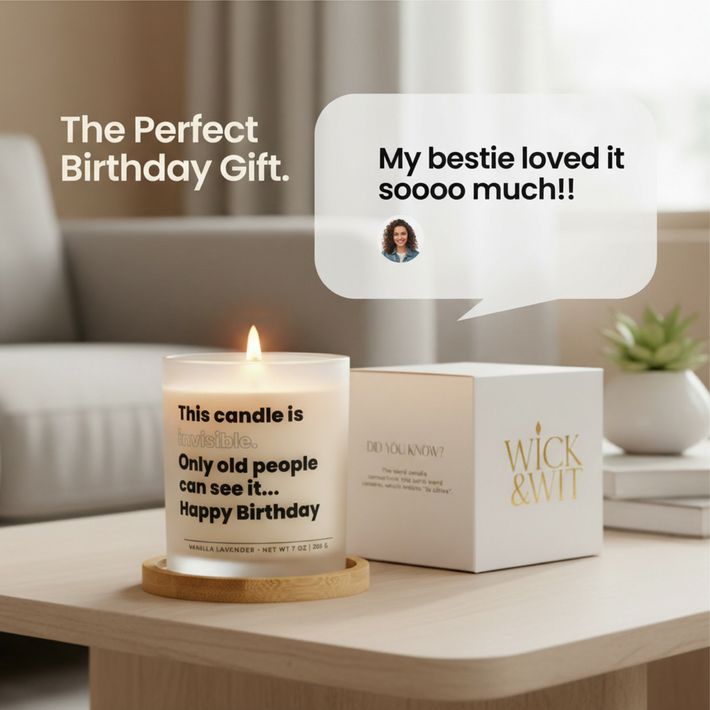 This Candle Is Invisible Gift Set | Funny Milestone Birthday Gift for Her