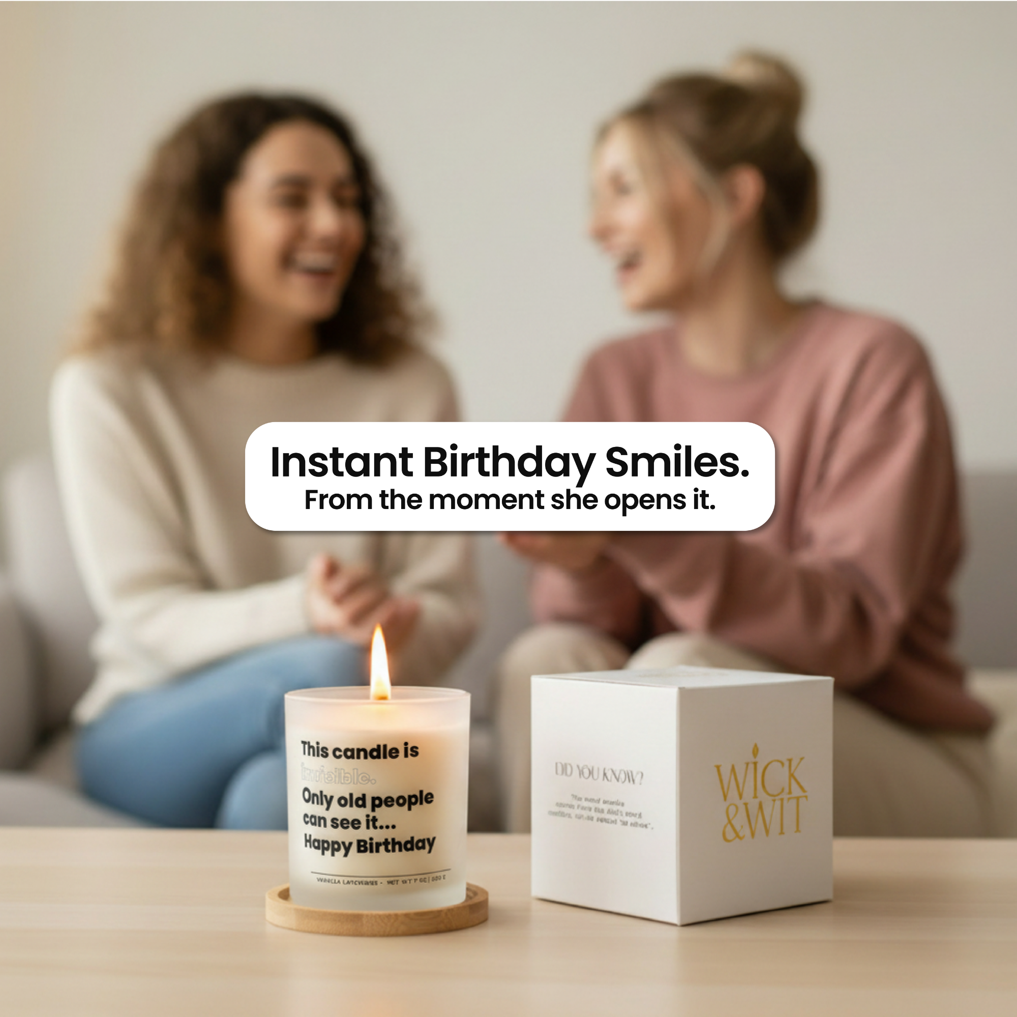 This Candle Is Invisible Gift Set | Funny Milestone Birthday Gift for Her