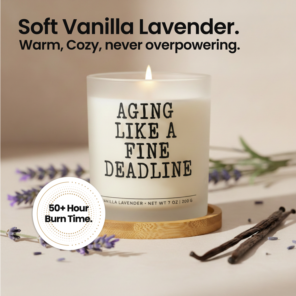Aging Like a Fine Deadline Gift Set | Funny Birthday Candle for Her